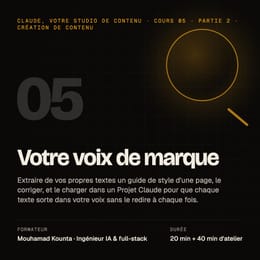 Cours 05 · Votre voix de marque