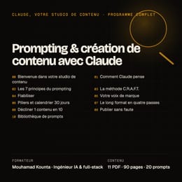 Claude, votre studio de contenu — Programme complet