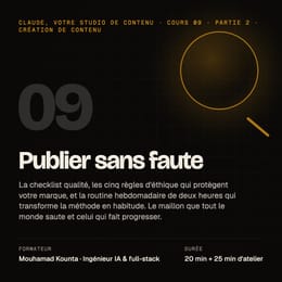 Cours 09 · Publier sans faute