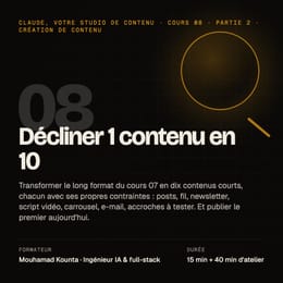 Cours 08 · Décliner 1 contenu en 10