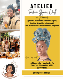 Atelier Turban Queen, Chill & Power 👑 - Maîtrisez l'art de la couronne en 2h à Abidjan