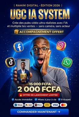 UGC IA System : Crées des vidéos publicitaires hyper réaliste avec l'IA en moyen de 2H