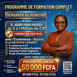 21 JOURS POUR PASSER DE 0 à 1 Million de CA avec l'Ecommerce - Rejoint le programme complet