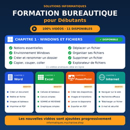 Formation Bureautique pour Débutants : Windows, Word, Excel, PowerPoint et Internet (vidéo pratique)