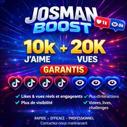 PROMOTIONS 10K DE J'AIME+20K DE VUE TIK TOK