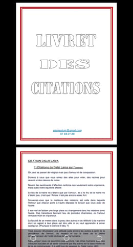 LIVRET DES CITATIONS