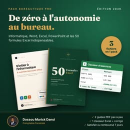 Pack Bureautique Pro : de zéro à l'autonomie au bureau