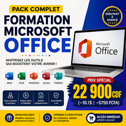 Pack Complet Formation Microsoft Office (Word, Excel, PowerPoint, Publisher, Access)