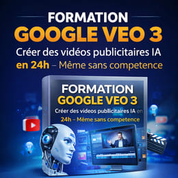 FORMATION VEO 3 : Créer des vidéos publicitaires IA en 24h – Même sans compétence!