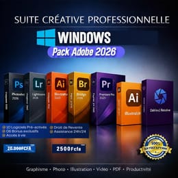 Adobe COMPLET Paiement unique. Accès immédiat.