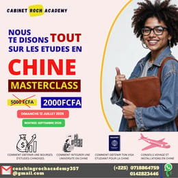 MASTERCLASS ETUDIER EN CHINE AVEC OU SANS BOURSE D'ETUDES