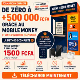 Mobile money + Accessoires. +350000 FCF/MOIS