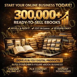 📚 Mega Pack 300,000+ eBooks PLR/MRR – Complete Digital Library