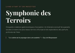Symphonie des Terroirs - Livre de recettes culinaires Européennes et Asiatiques