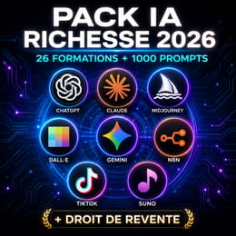 🤖 L'ARSENAL IA 2026 — 26 Formations pour Dominer l'Intelligence Artificielle (avec Droit de Revente)