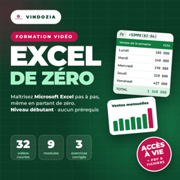 Microsoft Excel - De zéro à l'aisance avec les tableurs (NIVEAU DÉBUTANT)