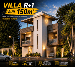 Villa R+1  (Dimension : 150m² )