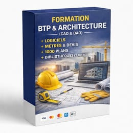 FORMATION BTP & ARCHITECTURE (CAO & DAO) + LOGICIELS + MÉTRÉS & DEVIS + 1000 PLANS