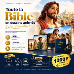📖 LA BIBLE EN DESSINS ANIMÉS — +500 VIDÉOS BIBLIQUES: Bible Adultes & Enfants • Audio • Accès à vie