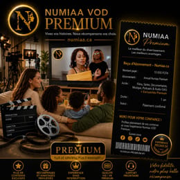 NUMIAA.ca – Bouquet Afrique Premium | 10+2 Mois – Accès Illimité | Films, Séries, Musique & Podcasts