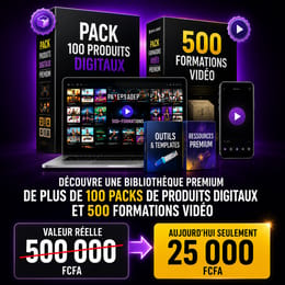 100 PACK DE PRODUITS DIGITAUX + 500 FORMATIONS VIDÉOS