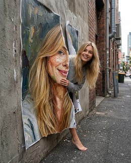 FEMME AFFICHE DECHIREE