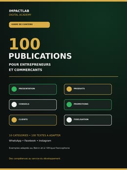 Pack de 100 publications pour entrepreneurs et commerçants — WhatsApp, Facebook et Instagram