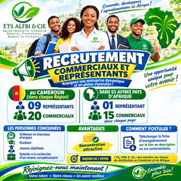 RECRUTEMENT DE COMMERCIAUX ET REPRÉSENTANTS – ETS ALFBI & CIE
