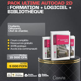 PACK ULTIME AUTOCAD 2D : FORMATION + LOGICIEL + BIBLIOTHÈQUE