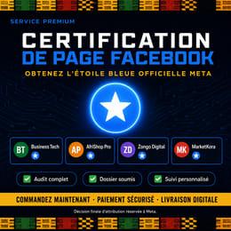 Certification de Page ou compte PRO Facebook (Pour 1 AN)