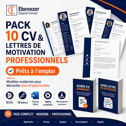 Pack 10 CV & Lettres de Motivation Professionnels Prêts à l’Emploi