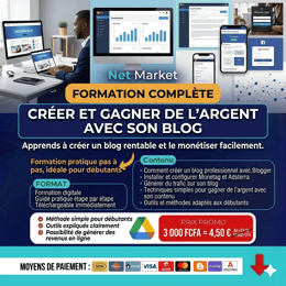 FORMATION COMPLÈTE CRÉER ET GAGNER DE L’ARGENT AVEC SON BLOG