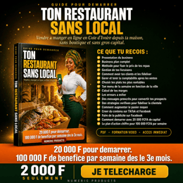 FORMATIONS COMPLETE POUR LANCER TON RESTAURANT EN LIGNE SANS LOCAL EN COTE D'IVOIRE