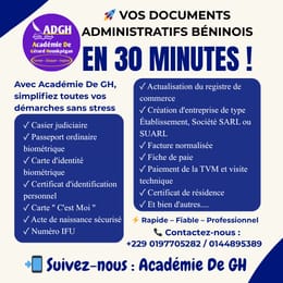 Obtenez vos documents administratifs béninois en toute simplicité avec Académie De GH