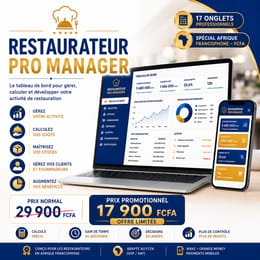 Restaurateur Pro Manager™- Calculateur de Coûts et Prix de Vente pour Restaurants