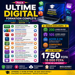 🚀 PACK ULTIME DIGITAL – FORMATION INFORMATIQUE, BUREAUTIQUE & CRÉATION