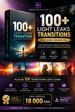 100+ Light Leaks Transitions – Pack Professionnel pour Adobe Premiere Pro (MOGRT)