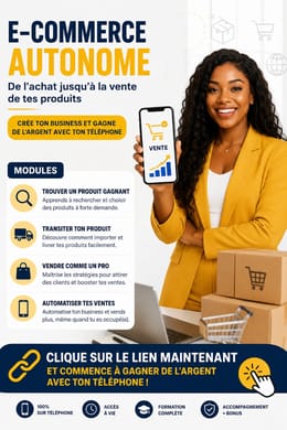 Le système E-commerce autonome. Crée, lance et automatise ton business en ligne
