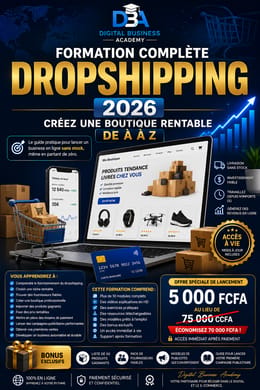 Formation Complète Dropshipping 2026 – Créez une Boutique Rentable de A à Z