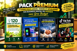 PACK PREMIUM 4 Guides: lance, vends et développe ton Business Digital en Afrique sans Gros Budget