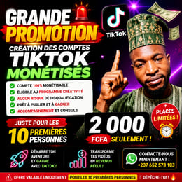 Monetisation des comptes TIKTOK