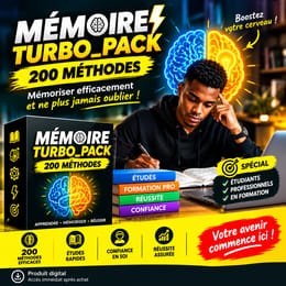 MÉMOIRE TURBO 🧠 — Packs de 200 Methodes pour Mémoriser Efficacement et ne plus jamais oublier