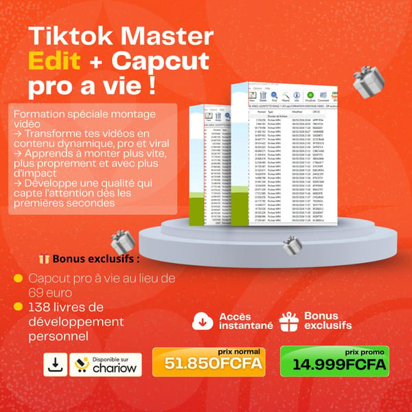 Tiktok Master Edit - Formation Montage Vidéo Pro | Créations Virales
