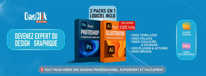FORMATION COMPLÈTE 2 PACKS EN 1 PHOTOSHOP ET ILLUSTRATOR