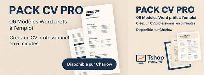 Pack CV Pro – Pratique pour Tous (Template Word personnalisables)