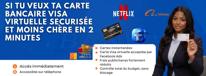 Crée ta carte bancaire virtuelle sécurisée en 2minutes pour tes pubs Facebook et tes achats en ligne