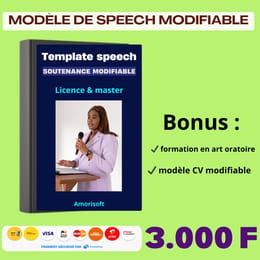 TEMPLATE DE SPEECH DE SOUTENANCE + BONUS PRO