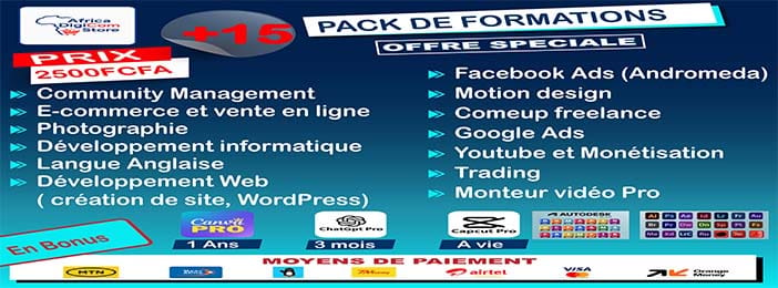 Pack plus de 15 Formations