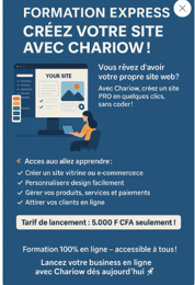 🛍️ Formation : Crée ta boutique Chariow et lance ton business en ligne