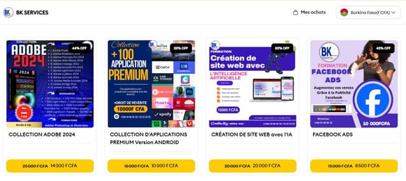 CREATION DE BOUTIQUE EN LIGNE